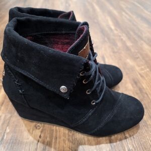 Mad Love Black Ankle Booties with Wedge